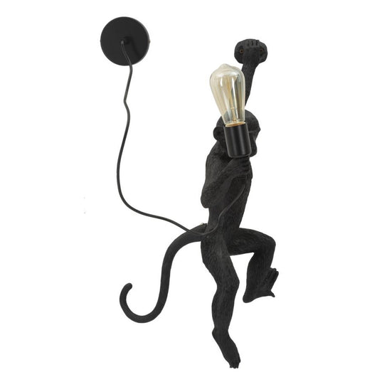 Lampada a Parete Scimmia 4, Nero, Poliestere, 32x32x64 cm, Seven Design