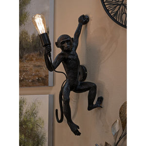 Lampada a Parete Scimmia 4, Nero, Poliestere, 32x32x64 cm, Seven Design