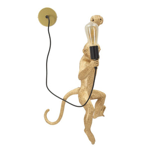 Lampada a Parete Scimmia 5, Oro, Poliestere, 32x32x64 cm, Seven Design