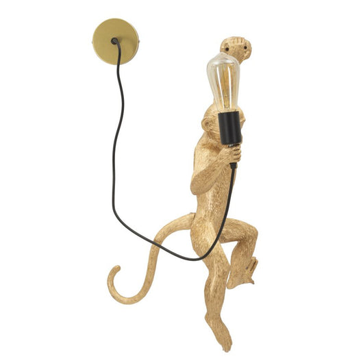Lampada a Parete Scimmia 5, Oro, Poliestere, 32x32x64 cm, Seven Design