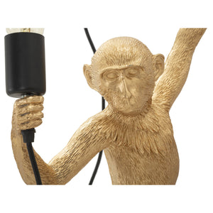 Lampada a Parete Scimmia 5, Oro, Poliestere, 32x32x64 cm, Seven Design