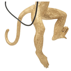 Lampada a Parete Scimmia 5, Oro, Poliestere, 32x32x64 cm, Seven Design