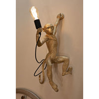 Lampada a Parete Scimmia 5, Oro, Poliestere, 32x32x64 cm, Seven Design