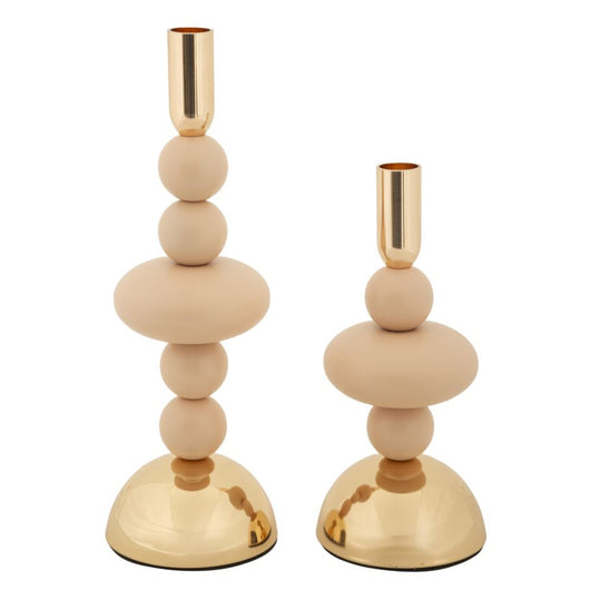 Portacandela MF926, Oro, Acciaio, 10x10x30 cm, Seven Design