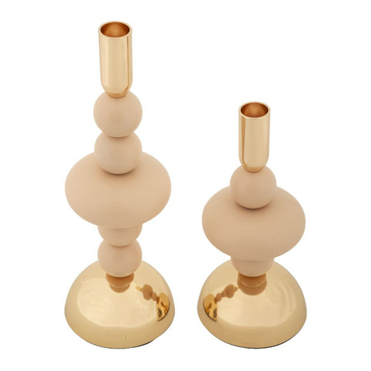 Portacandela MF926, Oro, Acciaio, 10x10x30 cm, Seven Design