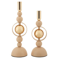 Portacandela MF928, Oro, Acciaio, 10x10x33 cm, Seven Design