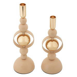 Portacandela MF928, Oro, Acciaio, 10x10x33 cm, Seven Design