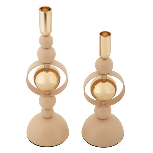 Portacandela MF928, Oro, Acciaio, 10x10x33 cm, Seven Design