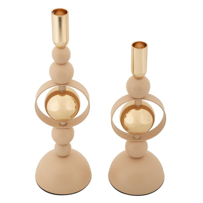 Portacandela MF928, Oro, Acciaio, 10x10x33 cm, Seven Design