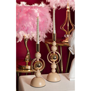 Portacandela MF928, Oro, Acciaio, 10x10x33 cm, Seven Design