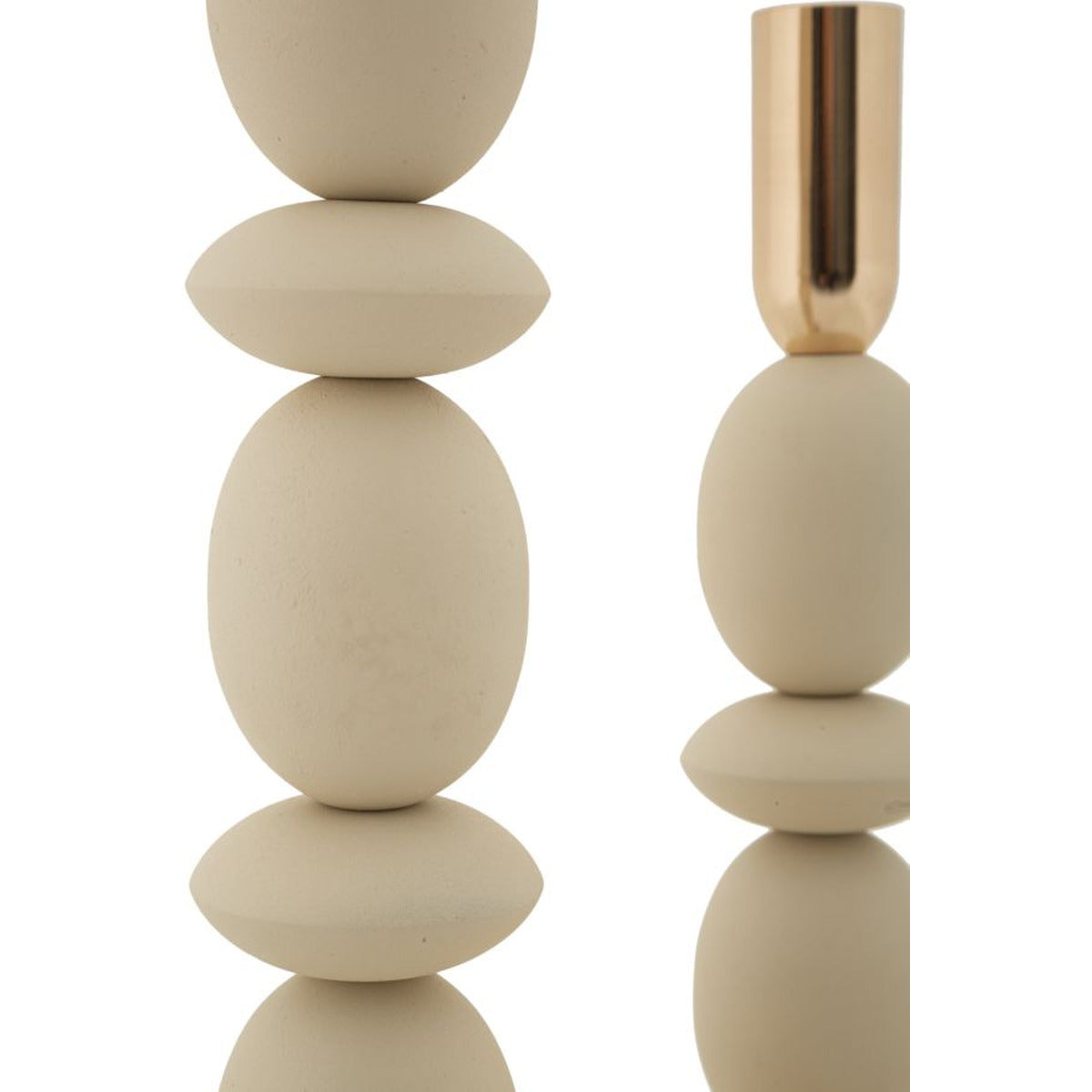 Portacandela MF929, Beige, Acciaio, 10x10x33,5 cm, Seven Design