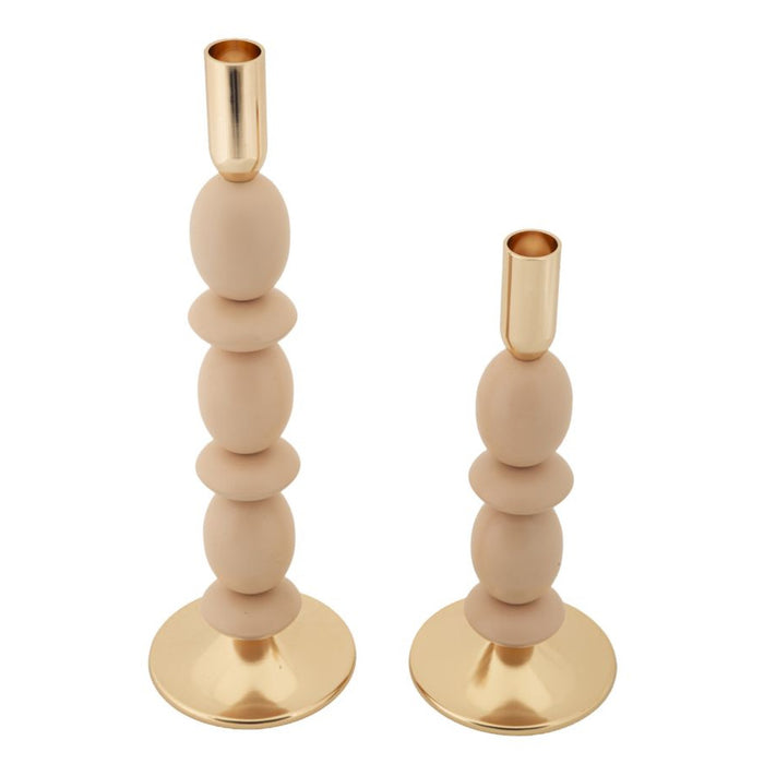 Portacandela MF930, Oro, Acciaio, 10x10x33,5 cm, Seven Design