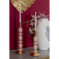 Portacandela MF930, Oro, Acciaio, 10x10x33,5 cm, Seven Design