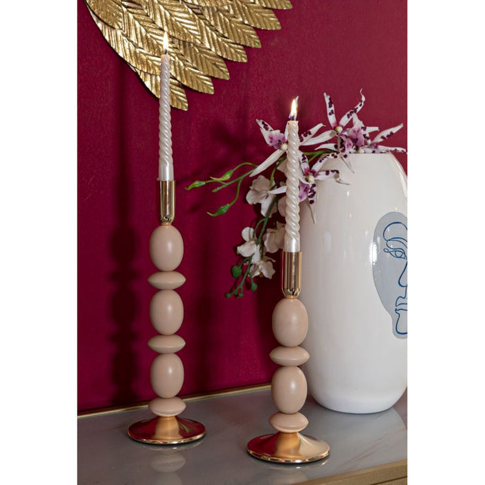 Portacandela MF930, Oro, Acciaio, 10x10x33,5 cm, Seven Design