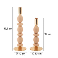 Portacandela MF930, Oro, Acciaio, 10x10x33,5 cm, Seven Design