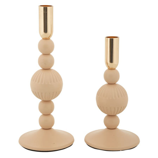 Portacandela MF932, Oro, Acciaio, 10x10x25,5 cm, Seven Design