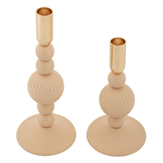 Portacandela MF932, Oro, Acciaio, 10x10x25,5 cm, Seven Design