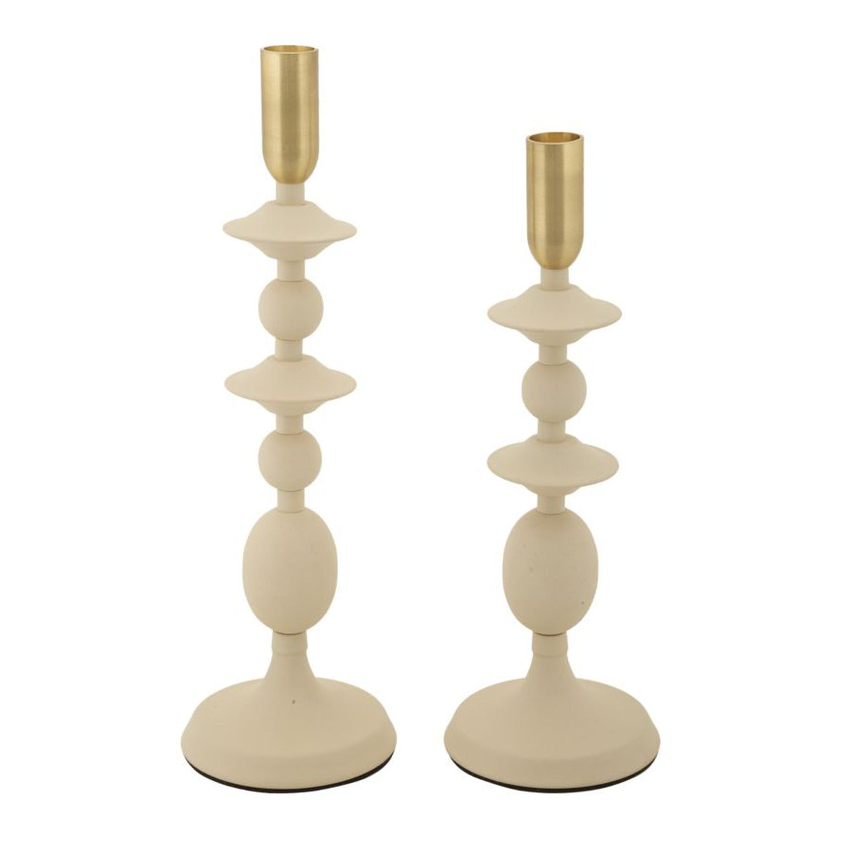 Portacandela MF933, Beige, Acciaio, 10x10x33 cm, Seven Design