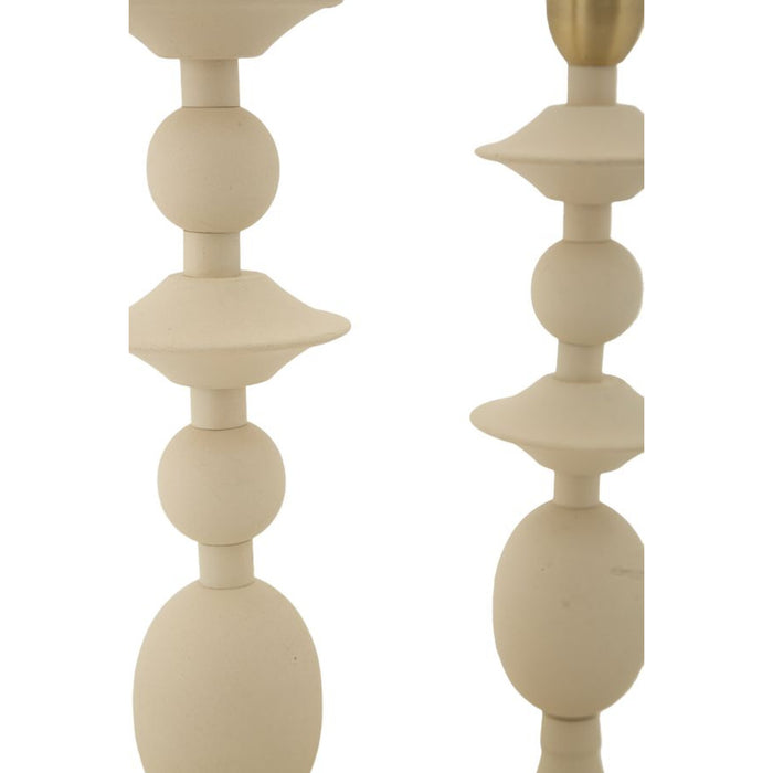 Portacandela MF933, Beige, Acciaio, 10x10x33 cm, Seven Design