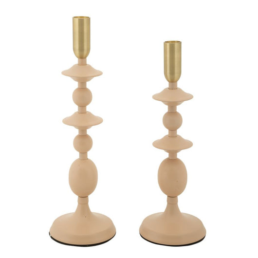 Portacandela MF934, Oro, Acciaio, 10x10x33 cm, Seven Design