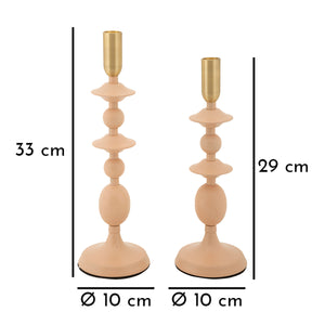 Portacandela MF934, Oro, Acciaio, 10x10x33 cm, Seven Design