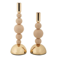 Portacandela MF936, Oro, Acciaio, 10x10x29,5 cm, Seven Design