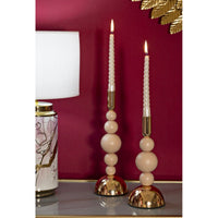 Portacandela MF936, Oro, Acciaio, 10x10x29,5 cm, Seven Design