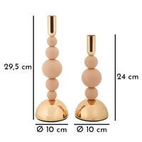 Portacandela MF936, Oro, Acciaio, 10x10x29,5 cm, Seven Design