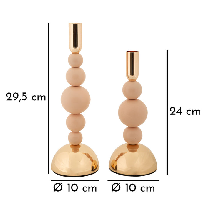 Portacandela MF936, Oro, Acciaio, 10x10x29,5 cm, Seven Design