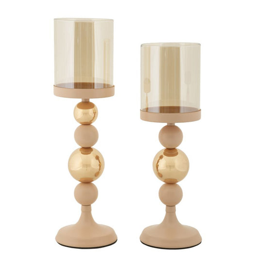 Portacandela MF938, Oro, Acciaio, 10x10x36 cm, Seven Design