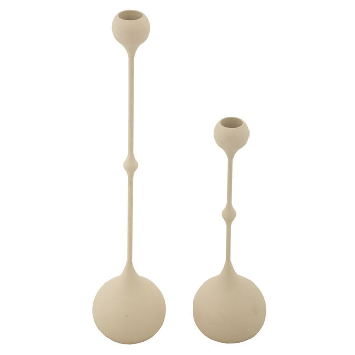 Portacandela MF939, Beige, Acciaio, 8x8x37 cm, Seven Design