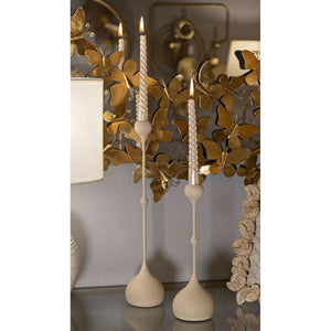 Portacandela MF939, Beige, Acciaio, 8x8x37 cm, Seven Design