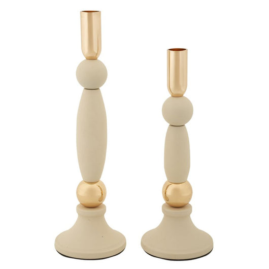 Portacandela MF941, Beige, Acciaio, 9,5x9,5x30 cm, Seven Design