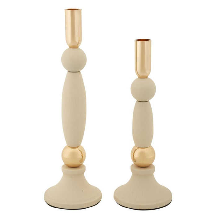 Portacandela MF941, Beige, Acciaio, 9,5x9,5x30 cm, Seven Design