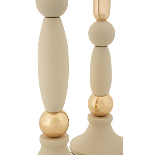 Portacandela MF941, Beige, Acciaio, 9,5x9,5x30 cm, Seven Design