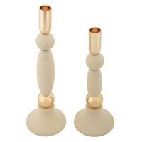 Portacandela MF941, Beige, Acciaio, 9,5x9,5x30 cm, Seven Design