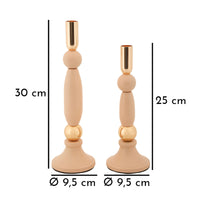 Portacandela MF942, Oro, Acciaio, 9,5x9,5x30 cm, Seven Design