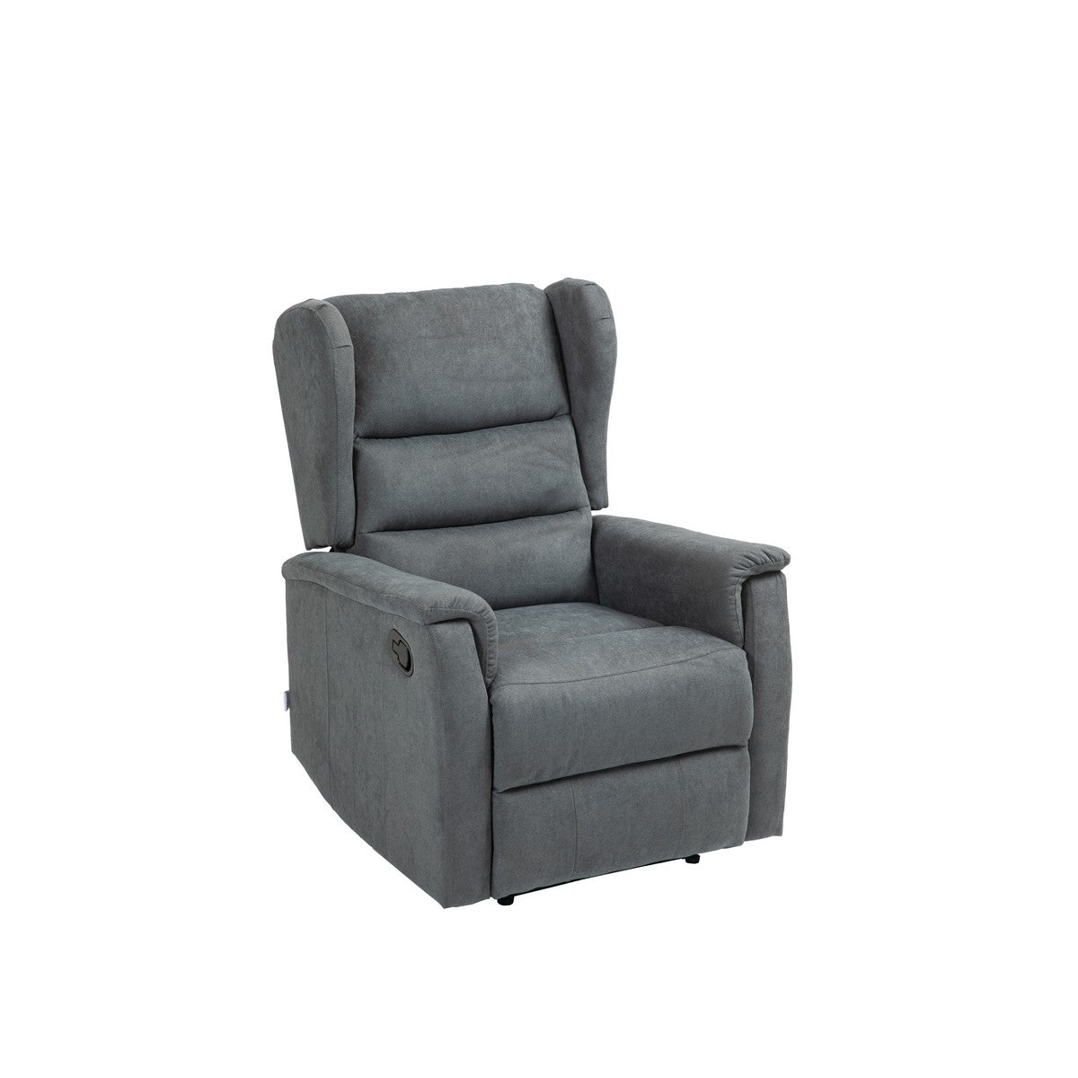 Poltrona Reclinabile Lorella, Grigio, Ciniglia, 72x92x104 cm, Seven Design