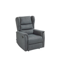 Poltrona Reclinabile Lorella, Grigio, Ciniglia, 72x92x104 cm, Seven Design