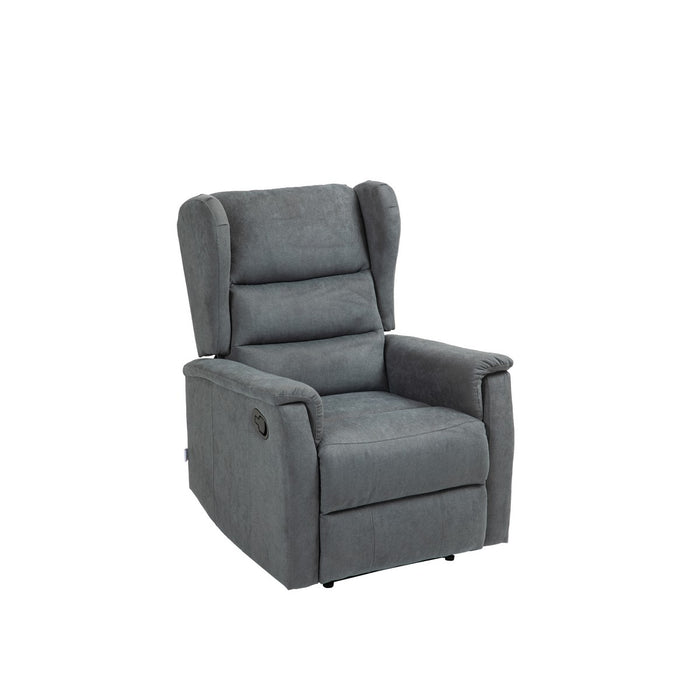 Poltrona Reclinabile Lorella, Grigio, Ciniglia, 72x92x104 cm, Seven Design