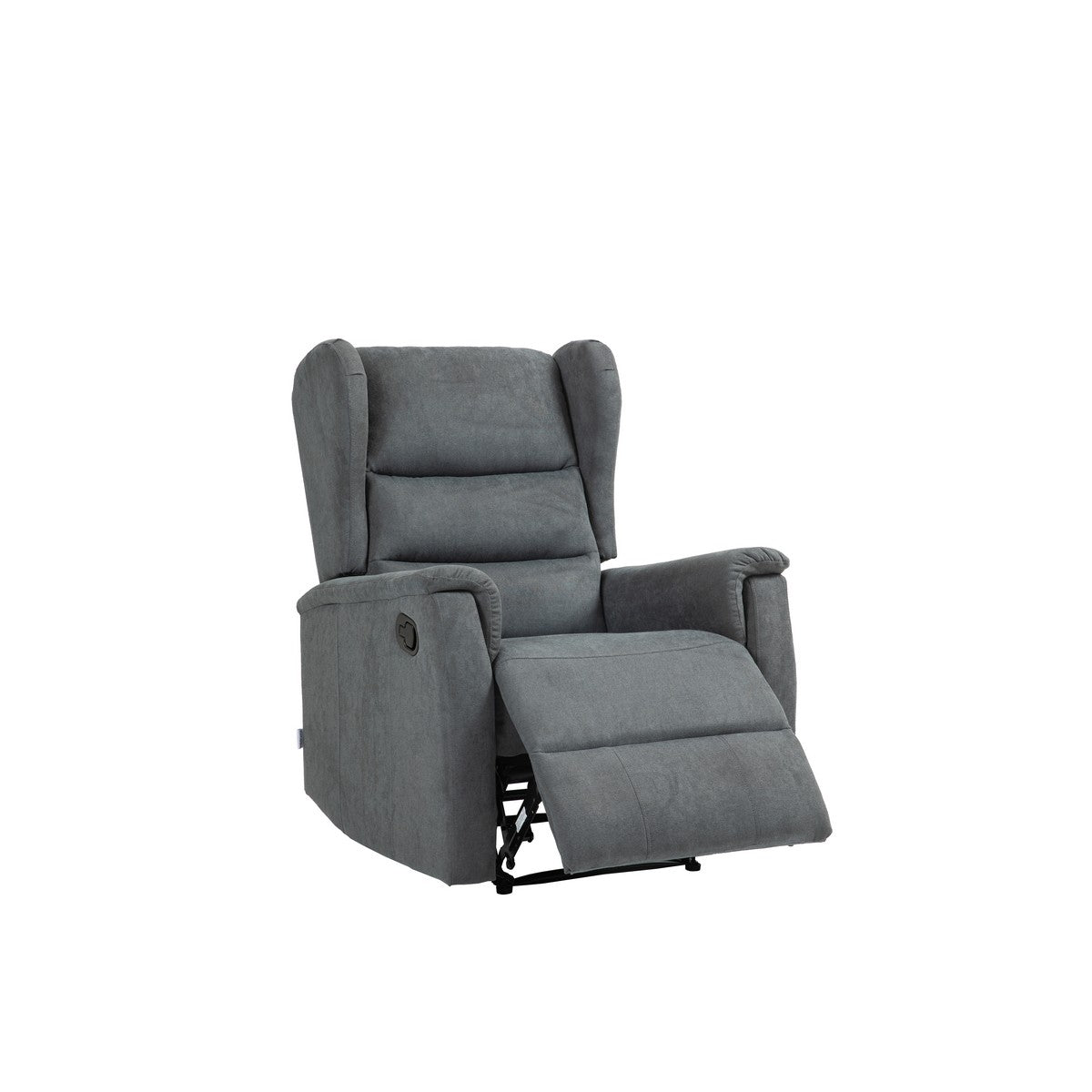 Poltrona Reclinabile Lorella, Grigio, Ciniglia, 72x92x104 cm, Seven Design