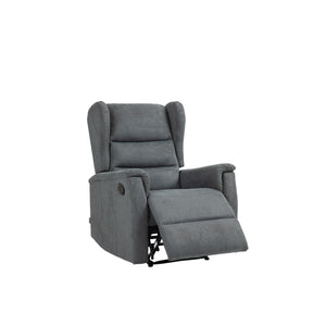 Poltrona Reclinabile Lorella, Grigio, Ciniglia, 72x92x104 cm, Seven Design