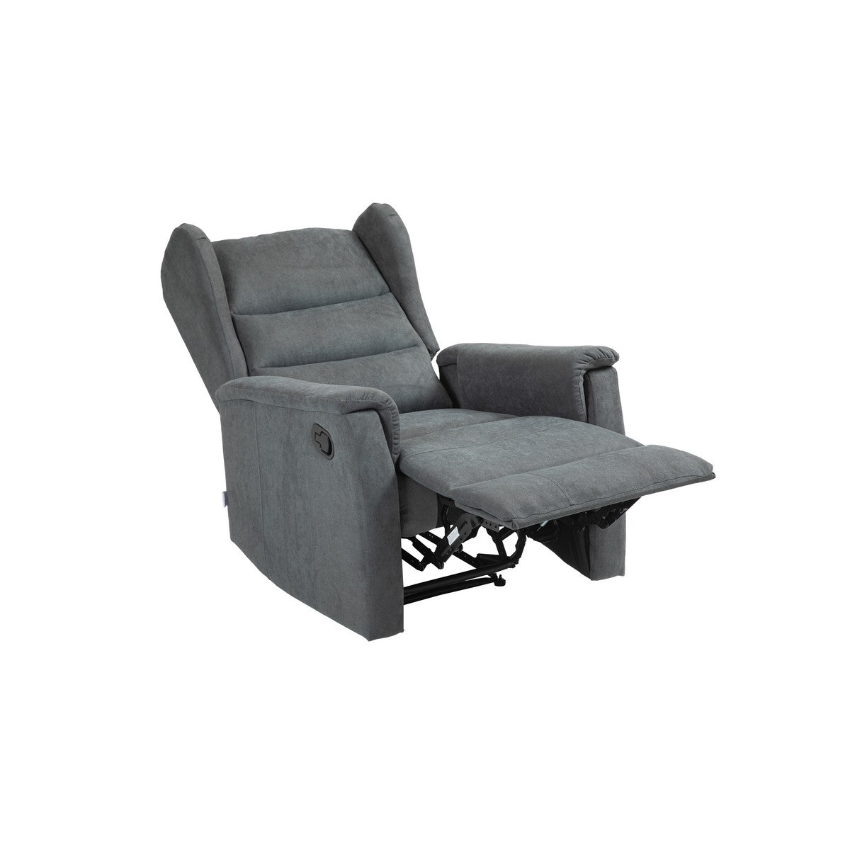 Poltrona Reclinabile Lorella, Grigio, Ciniglia, 72x92x104 cm, Seven Design