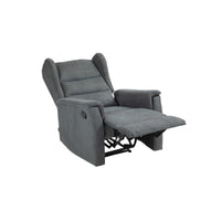 Poltrona Reclinabile Lorella, Grigio, Ciniglia, 72x92x104 cm, Seven Design