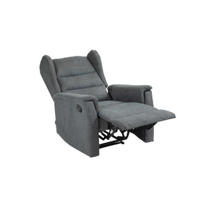 Poltrona Reclinabile Lorella, Grigio, Ciniglia, 72x92x104 cm, Seven Design