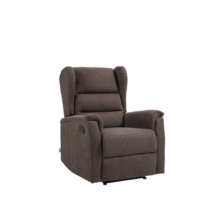 Poltrona Reclinabile Lorella, Marrone, Ciniglia, 72x92x104 cm, Seven Design