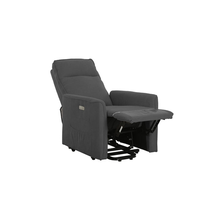 Poltrona Reclinabile Penelope Plus, Grigio, Ciniglia, 70x86x103 cm, Seven Design