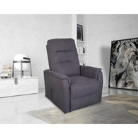 Poltrona Reclinabile Ilaria, Grigio, Ciniglia, 72x92x105 cm, Seven Design