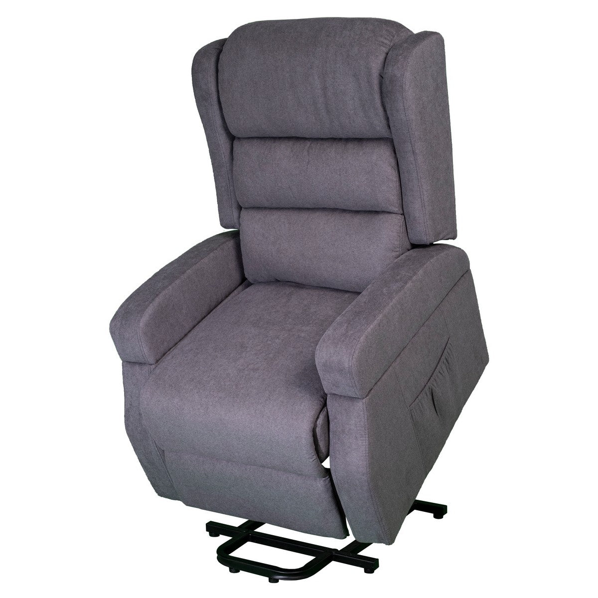 Poltrona Reclinabile Lola, Grigio, Ciniglia, 75x92x104 cm, Seven Design