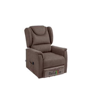 Poltrona Reclinabile Leda, Marrone, Ciniglia, 72x92x104 cm, Seven Design